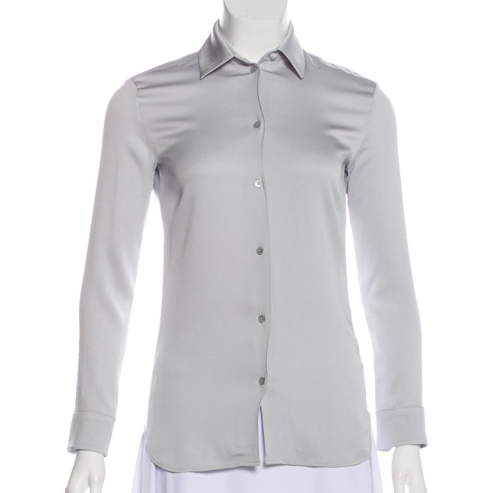 HELMUT LANG Grey Satin Shirt - S